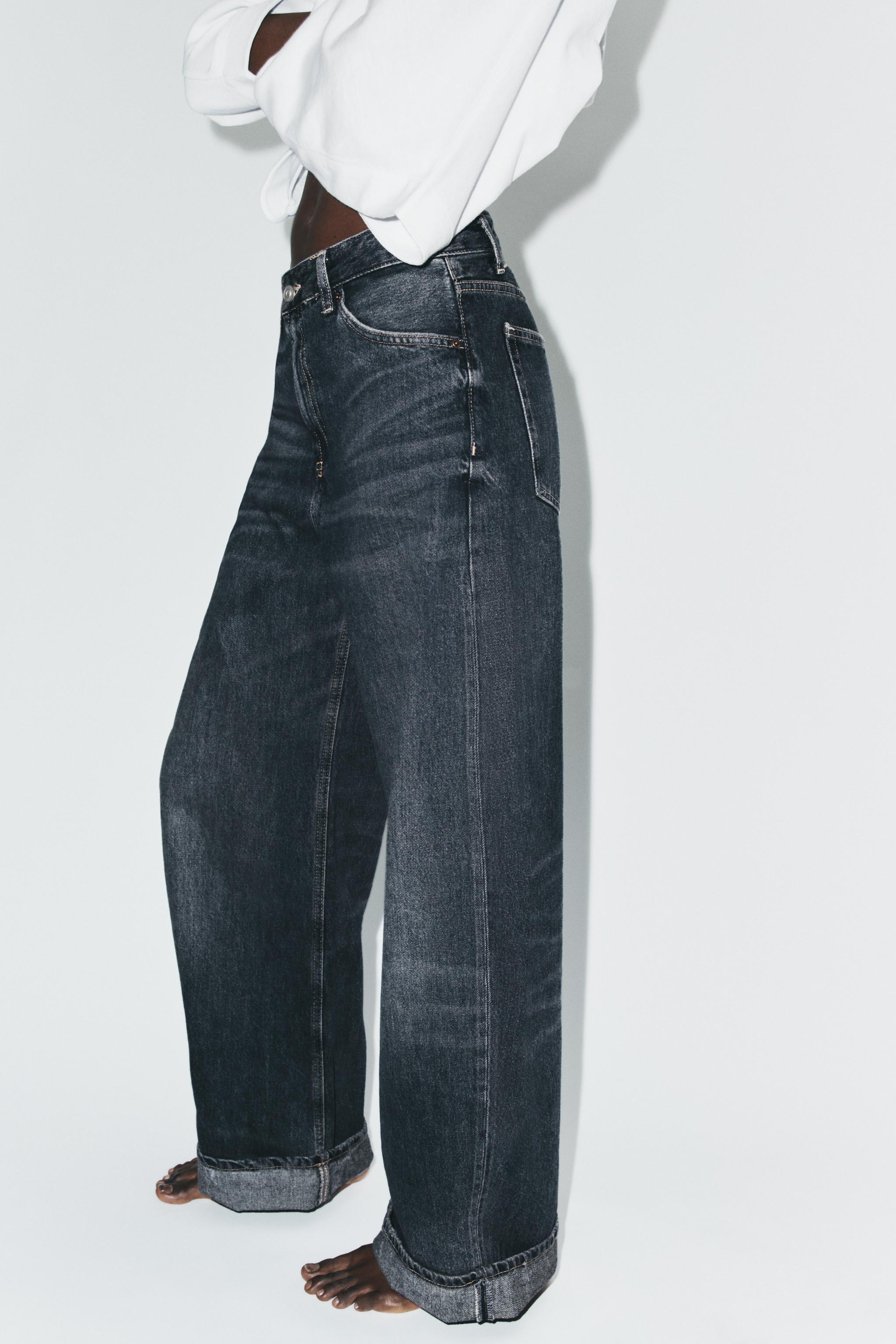 TRF BAGGY FOLDED MID-RISE JEANS